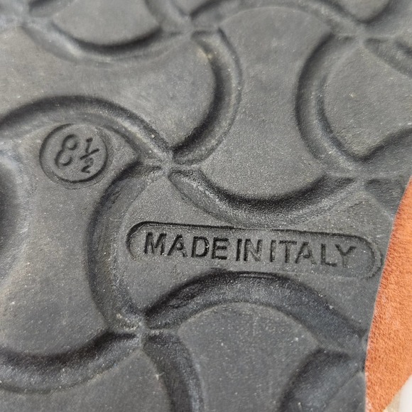 Marina Luna Comfort Orange Suede Cork Wedge Slides Sandals Size 8.5 Slip On Shoe - Picture 8 of 8